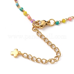 Set di gioielli con bracciali e collane a maglie in acciaio inossidabile smaltato 304&nbsp;SJEW-JS01137