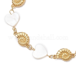 3 stücke 3 arten natürliche süßwasser shell perlen & 304 edelstahl stecker charms link armbänder für frauen&nbsp;BJEW-JB12216