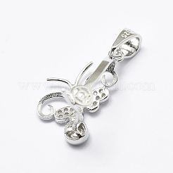 Anti-ossidazione rodiato 925 ciondolo in argento sterling micro pavé di zirconi cubici&nbsp;STER-P034-56P