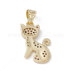Porte micro ouvrent pendentifs zircone cubique en laiton de placage&nbsp;KK-G451-18G-01