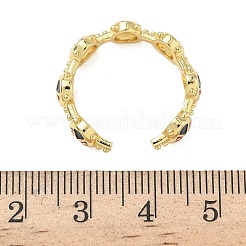 Manschettenringe aus Messing und Emaille für Damen&nbsp;RJEW-F196-02B-G