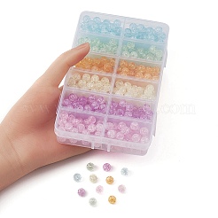 480pcs 6 Farben transparente Knistern Acrylperlen&nbsp;MACR-YW0002-51