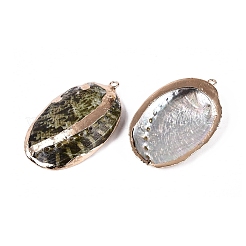 Pendentifs en nacre d'ormeau naturelle plaquée électrolytique&nbsp;SSHEL-Q100-18KCG