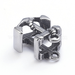 Retro 304 Edelstahl Schieber Charms/Schiebeperlen&nbsp;STAS-L243-003AS