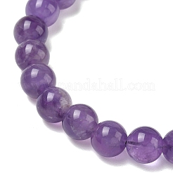 Bracelet extensible en perles de gourde d'améthyste naturelle pour femme&nbsp;G-G997-G03
