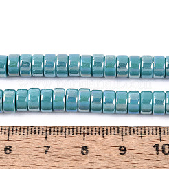 Brins de perles en verre opaque plaquées de couleur AB&nbsp;GLAA-T026-3x6mm-P08