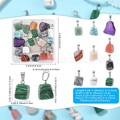 20 Stück 10 Stile natürliche und synthetische gemischte Edelsteinanhänger&nbsp;G-FS0005-93P-01