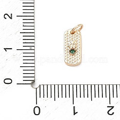 Dijes de latón con micropavé de circonita cúbica transparente con temática de los cinco elementos&nbsp;KK-F934-02B-G