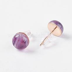 Naturelles améthyste boucles d'oreille&nbsp;EJEW-G223-A11