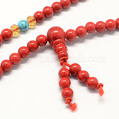 4-boucle enveloppement bouddha méditation jade jaune bracelets de perles&nbsp;BJEW-R040-6mm-09