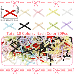 300 Stück 10 Farben Polyester Bowknot Ornament Zubehör&nbsp;DIY-SP0004-88