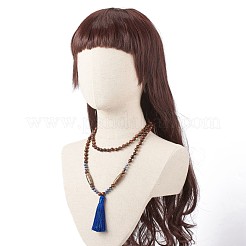 108 collier de perles de mala avec pompon&nbsp;NJEW-JN03791