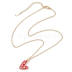 5 pieza 5 estilos collares colgantes de esmalte rojo de aleación con forma de corazón para el día de San Valentín&nbsp;NJEW-JN05138