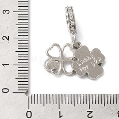 Zahnstangenüberzuglegierungs-Kristallrhinestone-europäische baumelnde Charme&nbsp;PALLOY-S189-26P