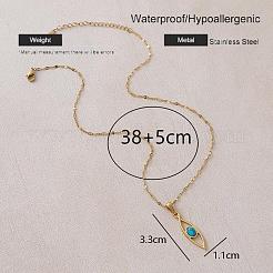 Colliers pendentifs œil de cheval vintage en acier inoxydable 304 et turquoise synthétique pour femmes&nbsp;YZ8442