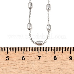 Collane con catena a sfere ovali in ottone per uomo e donna&nbsp;NJEW-L012-03P