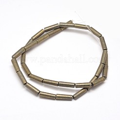 Spalte natürliche Pyrit Perlen Stränge&nbsp;G-I126-26-13x4mm