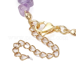 Seestern-Armbänder aus synthetischem Türkis und natürlichen Amethyst-Chip-Perlen für Frauen&nbsp;BJEW-JB11264-01