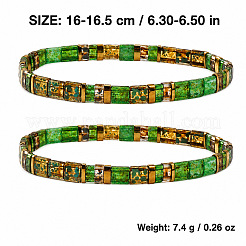 Sommerliche Stretch-Armbandsets aus Glas und synthetischen&nbsp;YM7884
