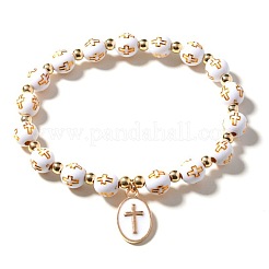 Braccialetti con ciondoli in lega ovali con motivo a croce&nbsp;FS-WG67826-01
