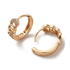 Créole en laiton avec micro pavé de zircons cubiques&nbsp;EJEW-C073-46KCG