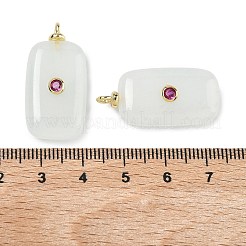 Pendentifs teints en jade blanc naturel&nbsp;KK-C251-01G-02
