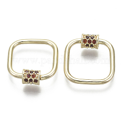 Messing Micro Pave Zirkonia Schraube Karabiner Schloss Charms&nbsp;KK-R136-064D-NF