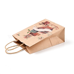 Kraftpapiertüten mit weihnachtlichem Aufdruck und Griffen&nbsp;ABAG-M008-08D