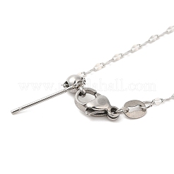 Anlaufgeschützte Halskette aus 304 Edelstahl mit geriffelter Kette für Damen&nbsp;NJEW-G104-02P