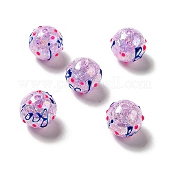 Perle rotonde in acrilico crackle trasparente color ab&nbsp;OACR-A013-04C