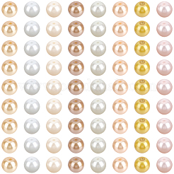 200 unidad de cuentas redondas de perlas de vidrio perladas con pintura para hornear de 8 colores&nbsp;HY-PA0001-03