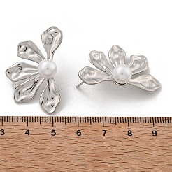Messing-Blumen-Ohrstecker&nbsp;EJEW-R016-05P