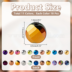 110 pièces 11 couleurs galvanoplastie perles de verre&nbsp;GLAA-AR0001-75