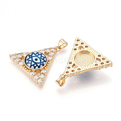 Pendentifs en laiton micro pavé de zircones cubiques transparentes pour femmes&nbsp;KK-T070-90A-07