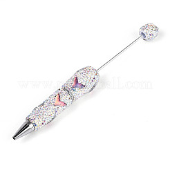 Penna a sfera con pavé di strass in resina a coda di pesce e argilla polimerica&nbsp;AJEW-T013-05M