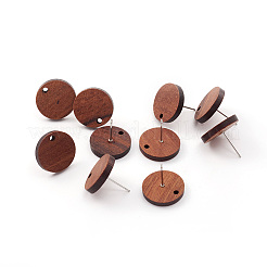 Fornituras de aretes de madera de coco marrón&nbsp;EJEW-CJC0001-13