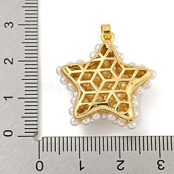 Pendentifs en laiton et plastique ABS plaqués en crémaillère&nbsp;X-KK-N255-03C-G-RS
