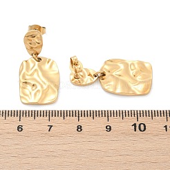 Orecchini pendenti rettangolari twist placcati ioni (ip) 304 in acciaio inossidabile per donna&nbsp;EJEW-E199-16G