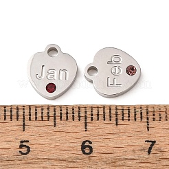 Geburtstagsanhänger aus Edelstahl 304 mit Mikropavé-Fassung aus Zirkonia&nbsp;CU-CBA9CF9-01P