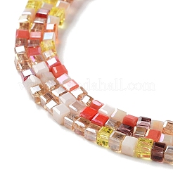 Brins de perles de verre de galvanoplastie de couleur dégradée&nbsp;X-GLAA-E042-05-B01