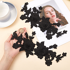 Polyester-Stickerei-Blumenornamentzubehör&nbsp;PATC-WH0006-08