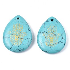 Pendentifs de turquoise synthétique&nbsp;G-T122-73H