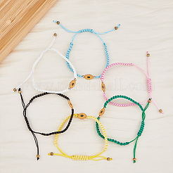 6 set di braccialetti a maglie in lega smaltata con girasole in 6 colori&nbsp;BJEW-FI0001-07