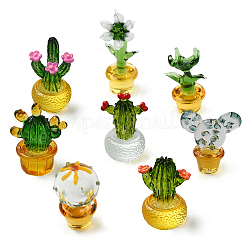 8 Stück 8 Stile Kaktus-Glasfiguren&nbsp;DJEW-CJ0001-12