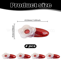 4 fermaglio per capelli in coccodrillo acrilico&nbsp;OHAR-LP0002-17B