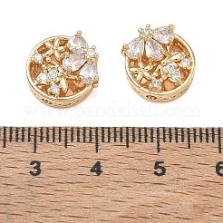 Laiton micro pavé de perles de zircone cubique claires&nbsp;CU-CBAB0CF-06G