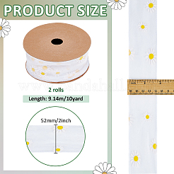 Rubans en polyester à motifs floraux&nbsp;OCOR-WH0082-503B