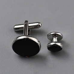8 Stück Manschettenknöpfe aus Messing und Emaille für Herren&nbsp;FIND-WH20007-37