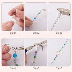 Kits de fabrication d'attrape-soleil étoile lune à faire soi-même&nbsp;DIY-TA0013-80