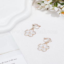1 Paar Ohrclips aus Metalllegierung mit Blumenmotiv&nbsp;EJEW-LP0007-084